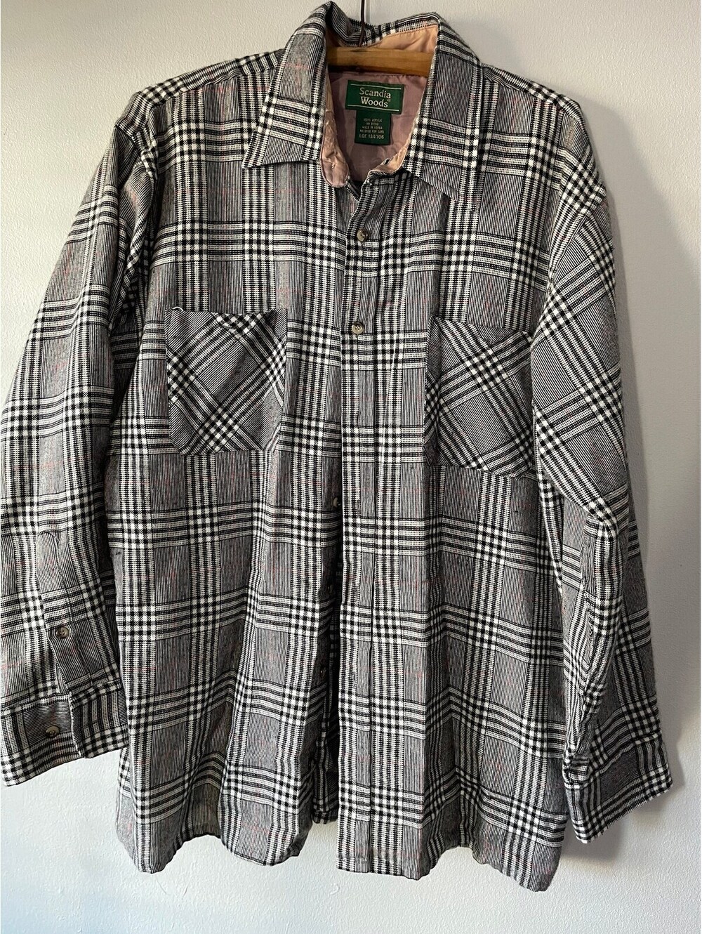 MENS Vintage 90s Black PLAID Scancia Woods Shirt large [COPY]